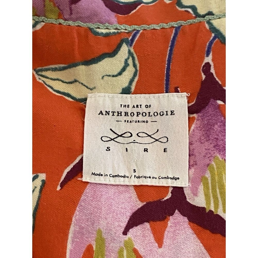 Women's Sz Small Anthropologie Lil Sire Cheetah Dreams Flannel Pajama Shirt Top - Picture 10 of 15